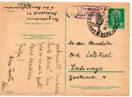 64306 - DDR - 1955 - 10Pfg Pieck GAKte LandpostStpl DREBSDORF -> SANGEHAUSEN - ... ROSENSTADT -> Westdeutschland - Rose