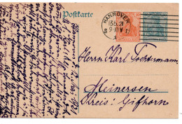 64309 - Deutsches Reich - 1921 - 30Pfg Germania GAKte M ZusFrankatur HANNOVER -> Meinersen - Covers & Documents