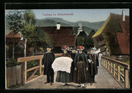 AK Taufzug In Schwarzwälder Tracht  - Costumi