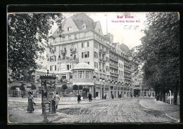 AK Bad Elster, Palast-Hotel Wettiner Hof, Litfasssäule  - Bad Elster