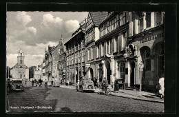 AK Husum, Grossstrasse Mit Kirche  - Husum