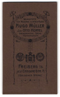 Fotografie Hugo Müller, Freiberg I. Sa., Königliches Wappen Und Medaillen, Anschrift Des Fotografen In Umrandung  - Personnes Anonymes