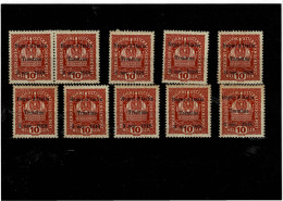 TRENTINO-ALTO ADICE ,francobolli D'Austria Soprastampati ,10 H Lacca ,10 Pezzi MH ,qualita Ottima - Trentino