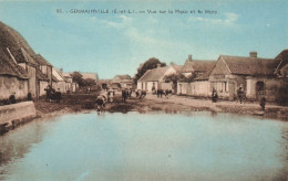 CPA Germainville-Vue Sur La Place Et La Mare-98     L2909 - Andere & Zonder Classificatie