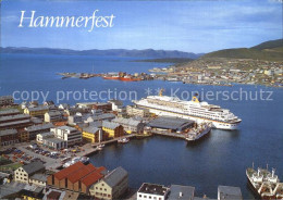 72498949 Hammerfest Fliegeraufnahme Kreuzfahrschiff Hammerfest - Norwegen