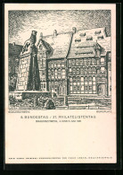 Künstler-AK Ganzsache PP106C7/01: Braunschweig, 8. Bundestag / 37. Philatelistentag, 4. Und 5. Juli 1931  - Briefmarken (Abbildungen)