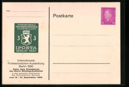 AK Ganzsache PP115C1 /02: Berlin, Internationale Postwertzeichen Ausstellung, IPOSTA, 1930  - Briefmarken (Abbildungen)