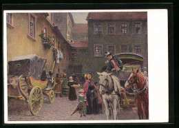 Künstler-AK Ganzsache PP101E: Bamberg, Alter Posthof, Lange Gasse 27  - Timbres (représentations)