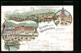 Lithographie Blankenburg I. H., Hotel Waldmühle In Kl. Michaelstein, Strassenpartie Am Klostertor  - Blankenburg