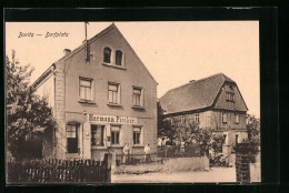 AK Boritz, Dorfplatz Mit Geschäft Von Hermann Fischer  - Andere & Zonder Classificatie