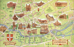 72490737 Cambridge Cambridgeshire Landkarte Mit Sehenswuerdigkeiten Arms Of The  - Andere & Zonder Classificatie