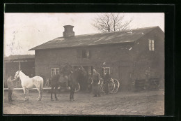 Foto-AK Ausackerholz, Gehöft Mit Pferden 1912  - Other & Unclassified