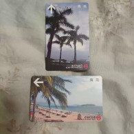 China Shanghai Metro One-way Card/one-way Ticket/subway Card,Hainan Scenery,2 Pcs - Mondo