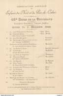 JU / PROGRAMME Affichette Nord Pas De CALAIS DINER BETTERAVE 1893 Musique RESTAURANT RONCERAY - Programma's