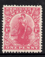 NEW ZEALAND 1909 KING EDWRD VII " 1d RED DOMINION" STAMP MH - Neufs