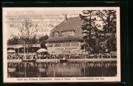 AK Uetze B. Hann., Kurhaus Kötjemühle, Terrassenansicht Mit See  - Sonstige & Ohne Zuordnung