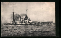 AK S.M.S. Westfalen, Das Kriegsschiff Vor Der Küste Gesehen  - Warships