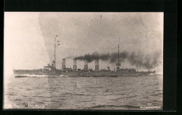 AK Kleiner Kreuzer Strassburg, Das Kriegsschiff Auf Hoher See  - Warships