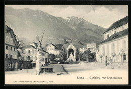 AK Stans, Dorfplatz Mit Blick Zum Stanserhorn  - Stans