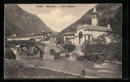 AK Bignasco, Valle Maggia, Brücke Vor Der Kirche  - Maggia