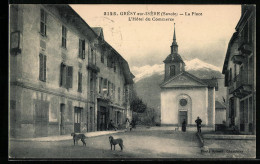 CPA Gresy-sur-Isere, La Place, L`Hotel Du Commerce, Chapelle  - Gresy Sur Isere
