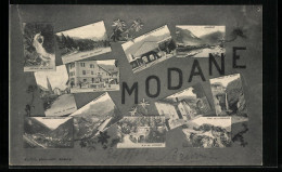 CPA Modane, Route Du Frejus, Eglise, Interieur De La Gare, Fort De L`Esseilon  - Modane