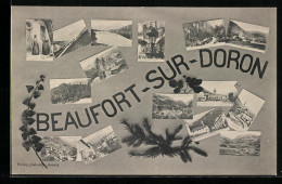CPA Beaufort-sur-Doron, Vue Generale, L`Eglise, Hotel De Ville  - Beaufort