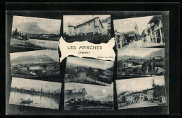 CPA Les Marches, Vue Generale, La Place, L`Eglise  - Other & Unclassified