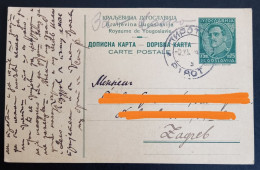 #21  Yugoslavia Kingdom Postal Stationery - Serbia Pirot To Zagreb Croatia - Interi Postali