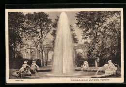 AK Berlin-Friedrichshain, Märchenbrunnen Und Grosse Fontaine  - Friedrichshain