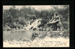 AK Berlin-Kreuzberg, Wasserfall Im Viktoriapark  - Kreuzberg