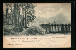 AK Berlin-Grunewald, Waldweg Am Jagdschloss Grunewald  - Caza