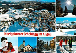 72859278 Scheidegg Allgaeu Fliegeraufnahme Teilansichten Kirche Skilanglauf Sche - Sonstige & Ohne Zuordnung