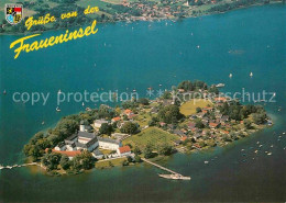 72859260 Fraueninsel Chiemsee Fliegeraufnahme Mit 1000jaehrigem Kloster Strandba - Other & Unclassified