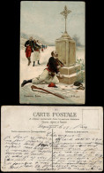 CPA .Frankreich Patriotika France Soldaten Am Denkmal 1912 - Altri & Non Classificati
