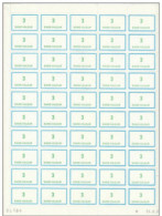 FRANCE TIMBRES FICTIFS FEUILLE COMPLETE TIMBRES USAGE COURANT N° F 154 - Phantomausgaben