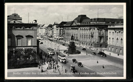 AK Berlin, Unter Den Linden, Denkmal Friedrichs Des Grossen Und Staatsbibliothek  - Mitte