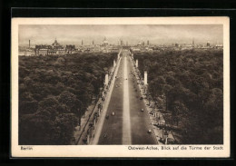 AK Berlin-Tiergarten, Ostwest-Achse, Blick Auf Die Türme Der Stadt  - Dierentuin