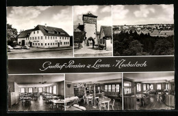 AK Neubulach /Schwarzwald, Ortsansicht Und Vier Ansichten Von Gasthof-Pension Zum Lamm  - Otros & Sin Clasificación