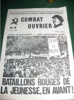 MAI 68 ET APRES : COMBAT OUVRIER , JOURNAL COMMUNISTE NORD PAS DE CALAIS  SOMME LE N° 3 DE MARS 1969 - Desde 1950