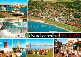 72856682 Buesum Nordseebad Fliegeraufnahme Korbstrand Alleestrasse Leuchtturm Ha - Buesum