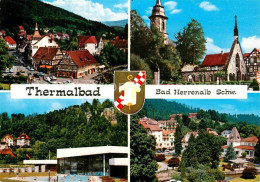 72856438 Bad Herrenalb Ortsblick Kirche Thermalbad  Bad Herrenalb - Bad Herrenalb