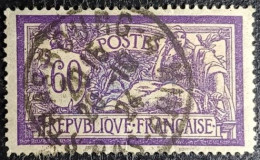 N°144 MERSON 60c Violet Et Bleu. Cachet Du 20 Octobre 1924 à Strasbourg - 1900-27 Merson