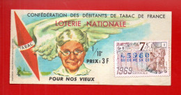 FRANCE . LOTERIE NATIONALE . " CONFÉDÉRATION DES DÉBITANTS DE TABAC DE FRANCE " . 1969 - Ref. N°13012 - - Biglietti Della Lotteria