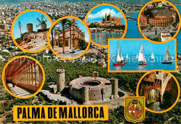 72856157 Palma De Mallorca Kathedrale Segelboot Windmuehle Palma De Mallorca - Andere & Zonder Classificatie