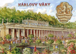 72856049 Karlovy Vary Kolonada Kolonnaden Kuenstlerkarte Karlovy Vary - Czech Republic