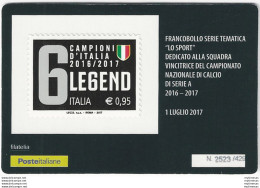 2017 Italia Tessera Filatelica Juventus Campione Varietà - Other & Unclassified