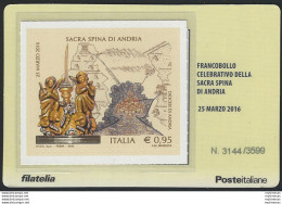 2016 Italia Tessera Filatelica Sacra Spina Andria Unif. N. 12 - Otros & Sin Clasificación