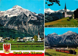 72855785 Uderns Ortsansicht Mit Kirche Eisenbahn Dampflokomotive Alpen Uderns - Altri & Non Classificati