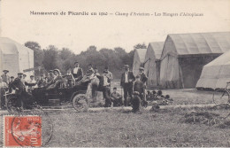 MANOEUVRES DE PICARDIE EN 1910 CHAMP D AVIATION LES HANGARS D AEROPLANE - Maniobras